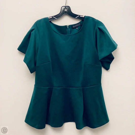 Top Short Sleeve By Eloquii In Green, Size: Xl