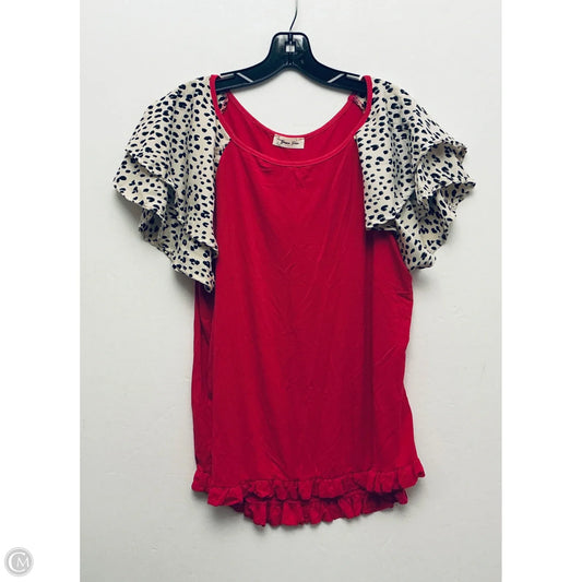 Top Short Sleeve By Beeson River In Pink, Size: 1x