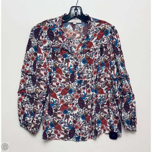 Top Long Sleeve By Loft In Multi-colored, Size: M