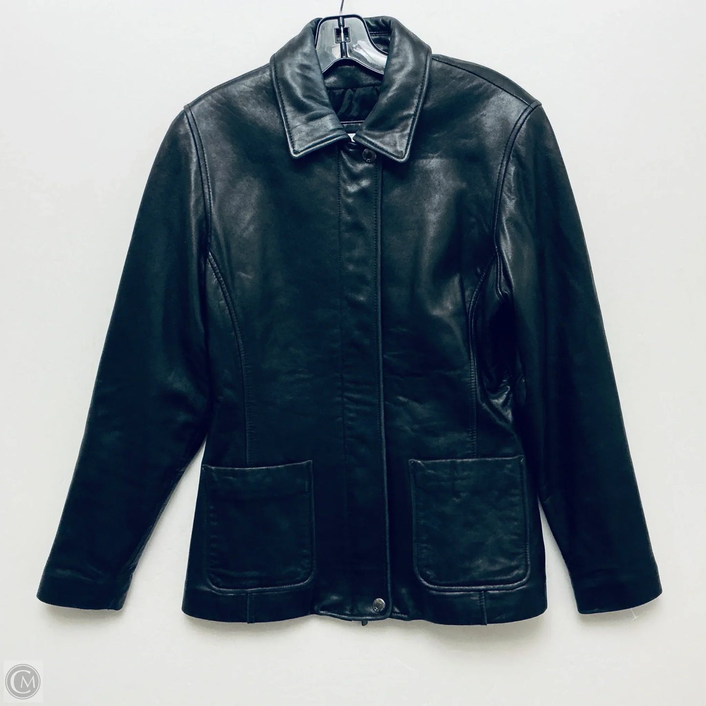 Jacket Leather By Liz Claiborne In Black, Size: S