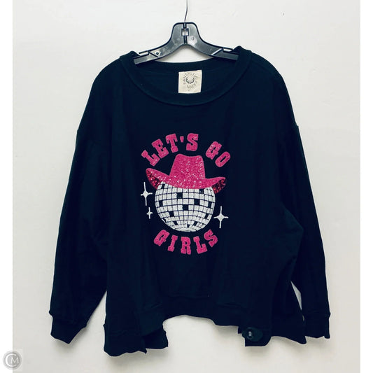 Top Long Sleeve By Fantastic Fawn In Black, Size: S