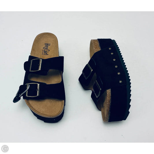 Sandals Heels Platform By Corkys In Black, Size: 6
