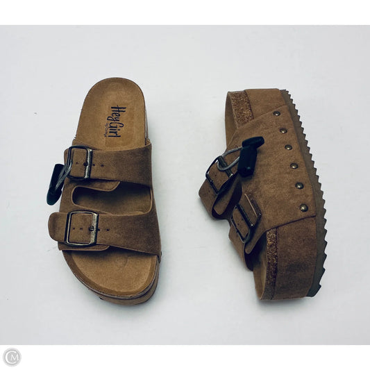 Sandals Heels Platform By Corkys In Brown, Size: 6