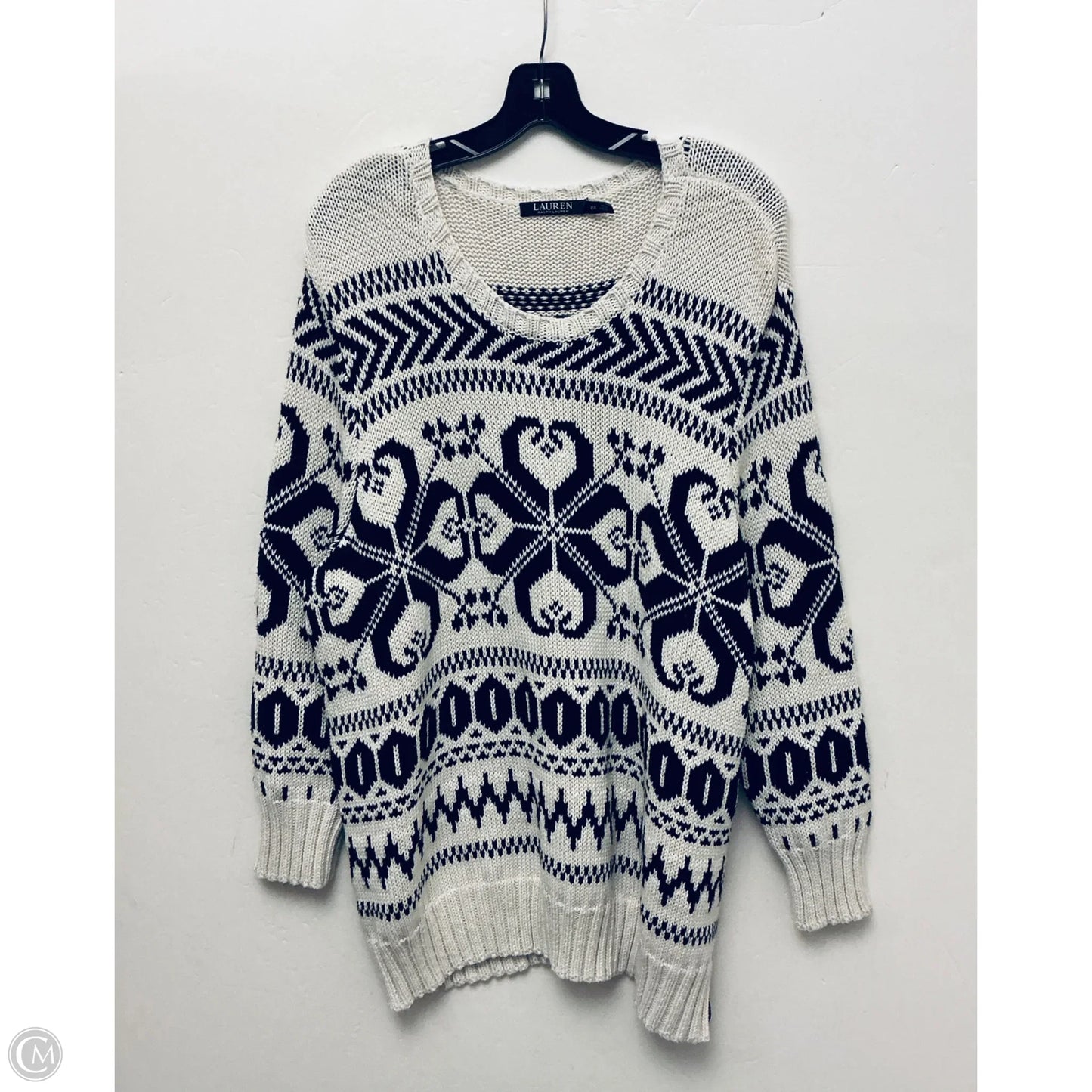 Sweater By Ralph Lauren In White, Size: 2x