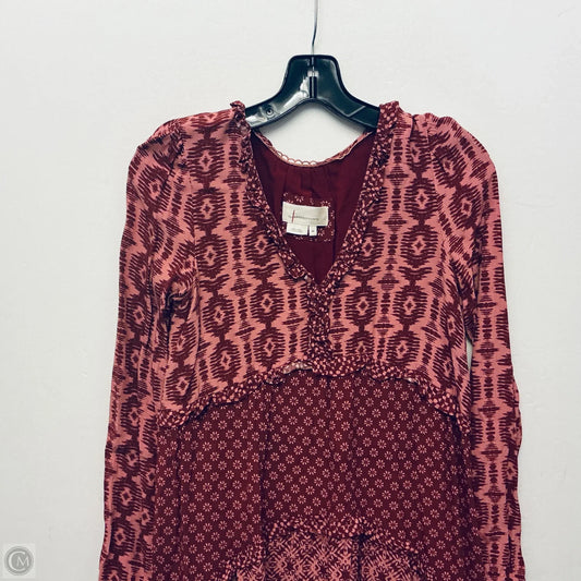 Dress Casual Short By Anthropologie In Red, Size: Xs