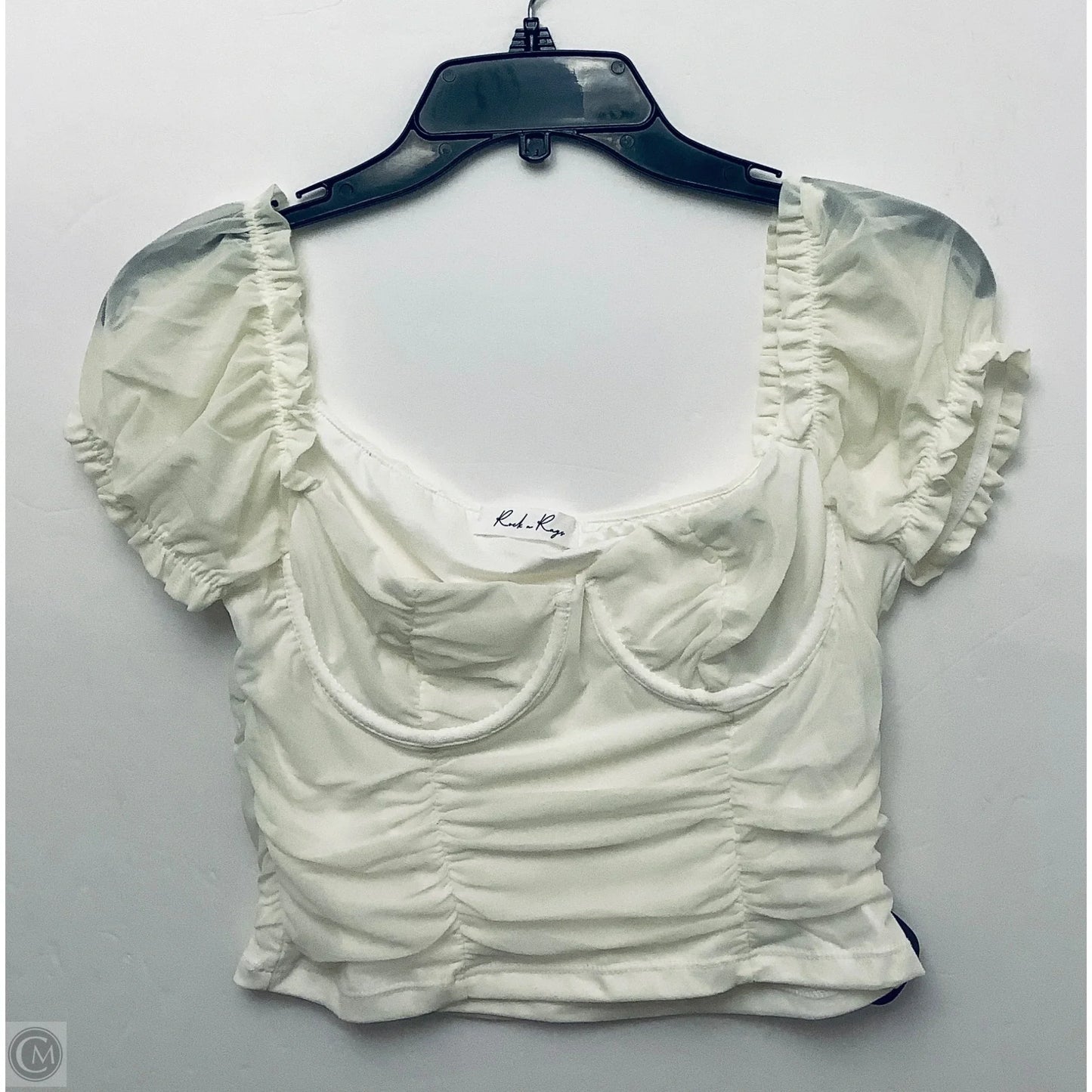 Top Short Sleeve By Clothes Mentor In White, Size: L