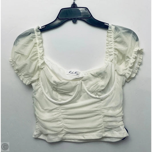 Top Short Sleeve By Clothes Mentor In White, Size: L