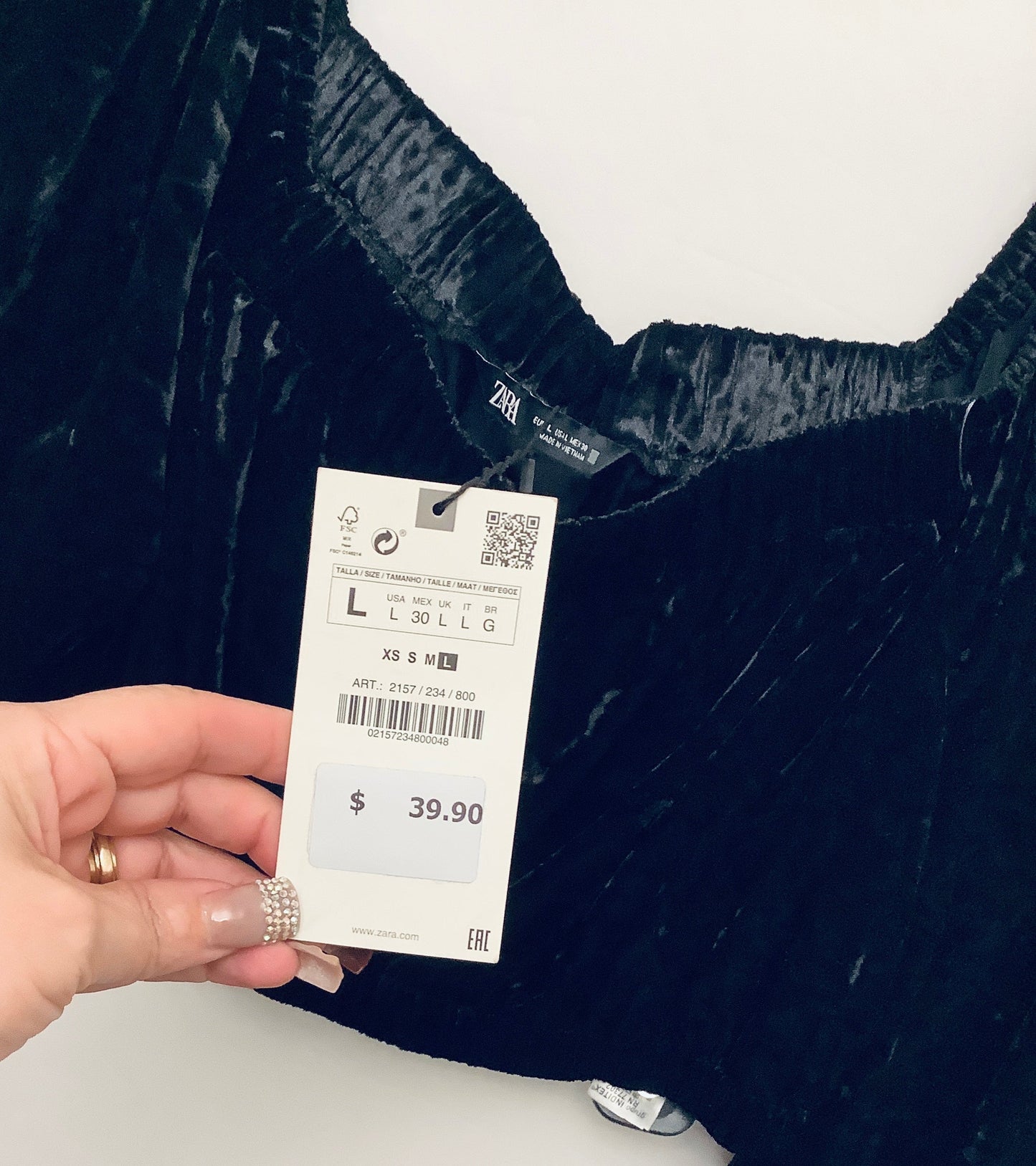 Top 3/4 Sleeve By Zara In Black, Size: L