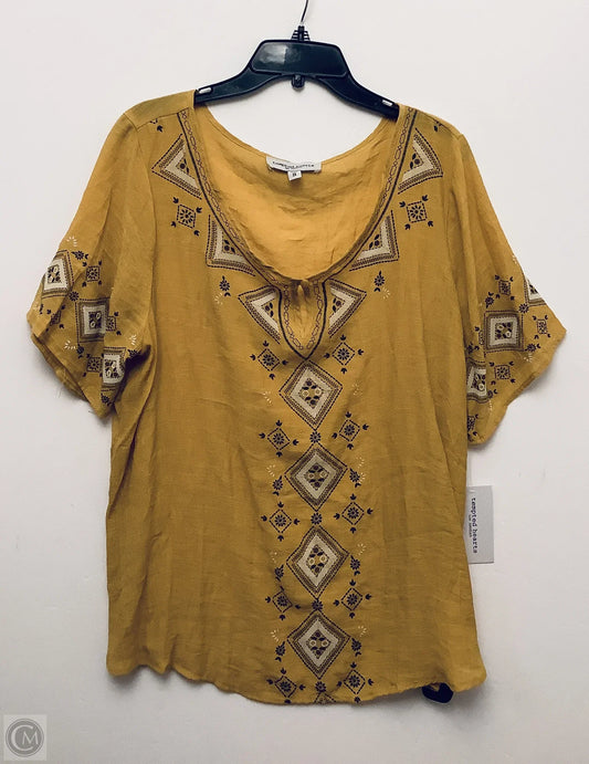 Top Short Sleeve By Clothes Mentor In Yellow, Size: 2x