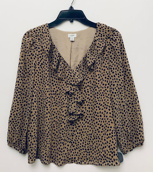 Top 3/4 Sleeve By J. Crew In Polkadot Pattern, Size: Xs