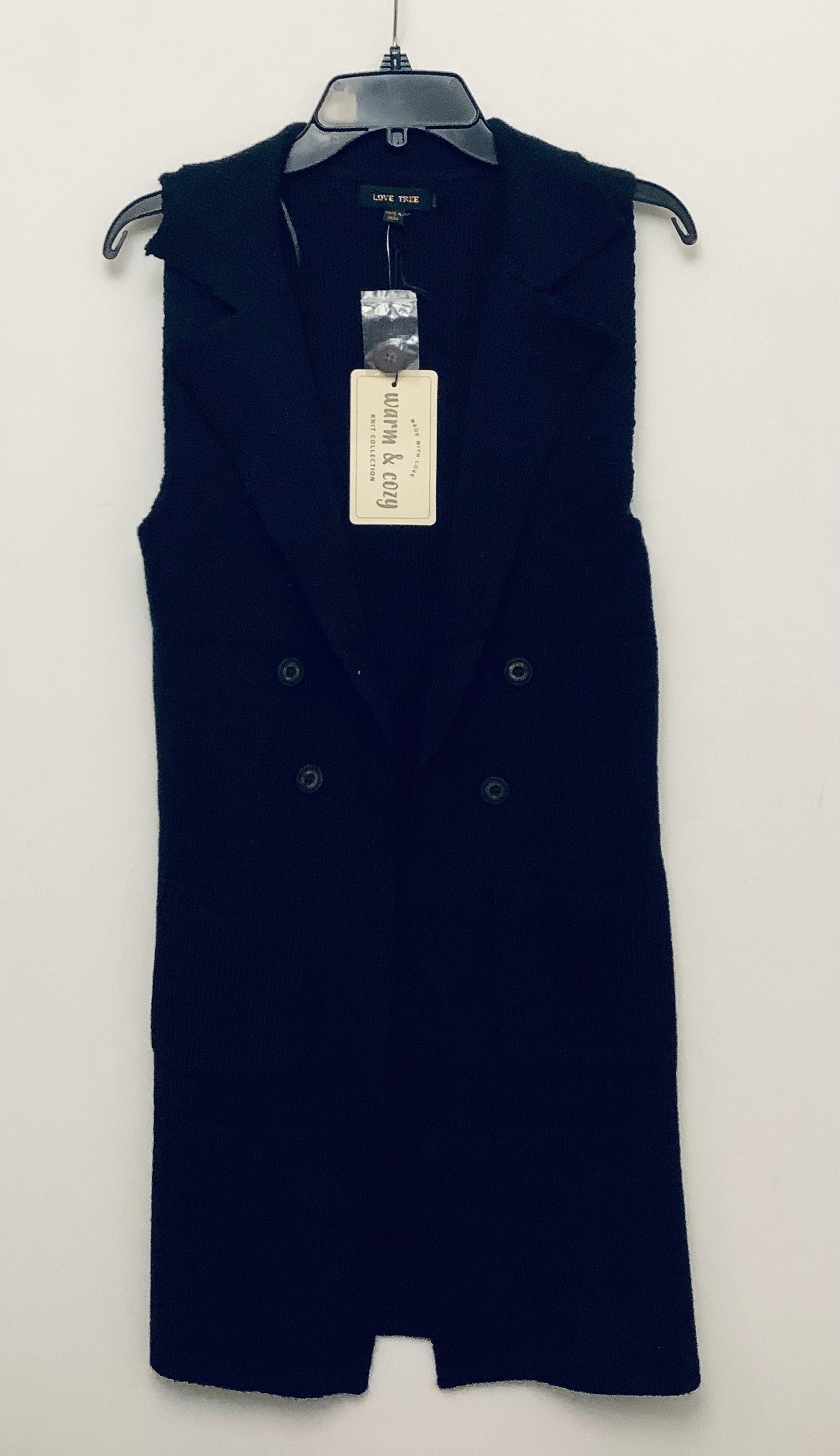 Sweater Cardigan By Love Tree In Black, Size: S