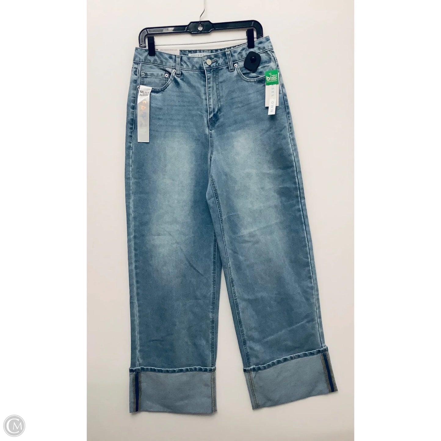 Jeans Wide Leg By Cmf In Blue, Size: L