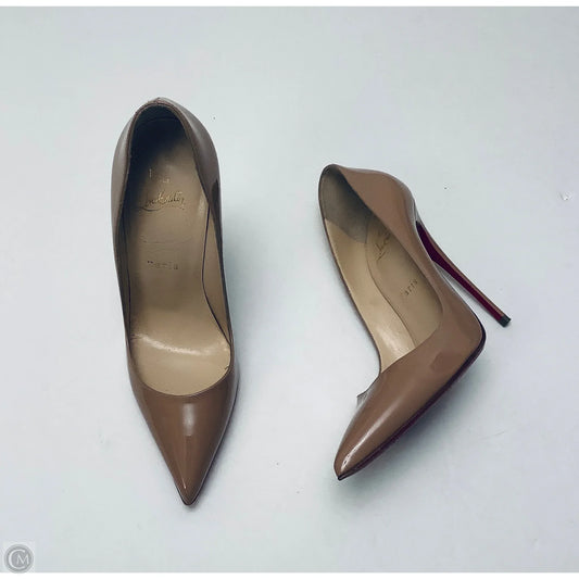 Shoes Luxury Designer By Christian Louboutin In Tan, Size: 7