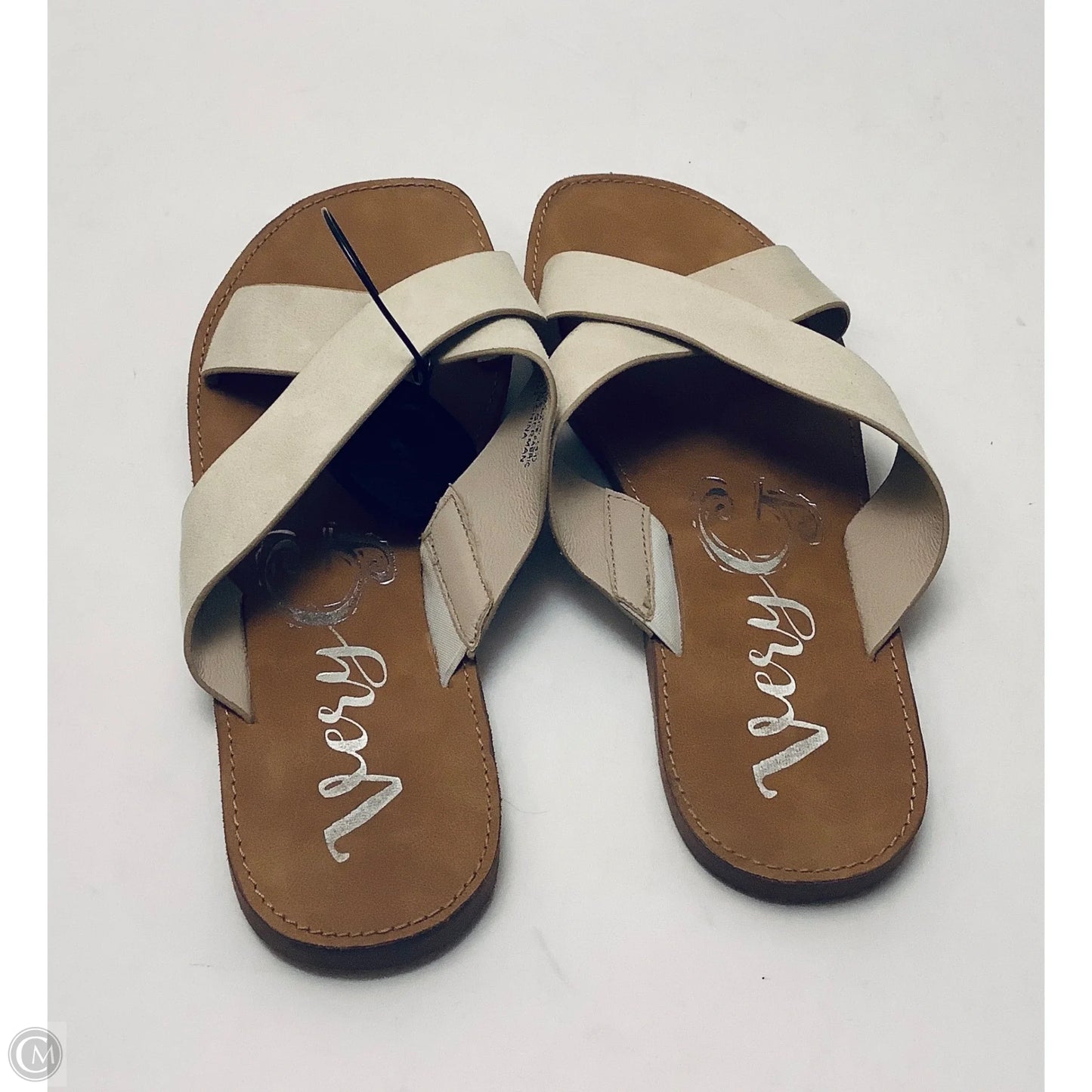 Sandals Flats By Very J In Cream, Size: 11