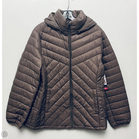 Jacket Puffer & Quilted By London Fog In Brown, Size: Xl