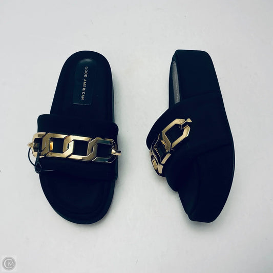 Sandals Heels Wedge By Good American In Black, Size: 8.5