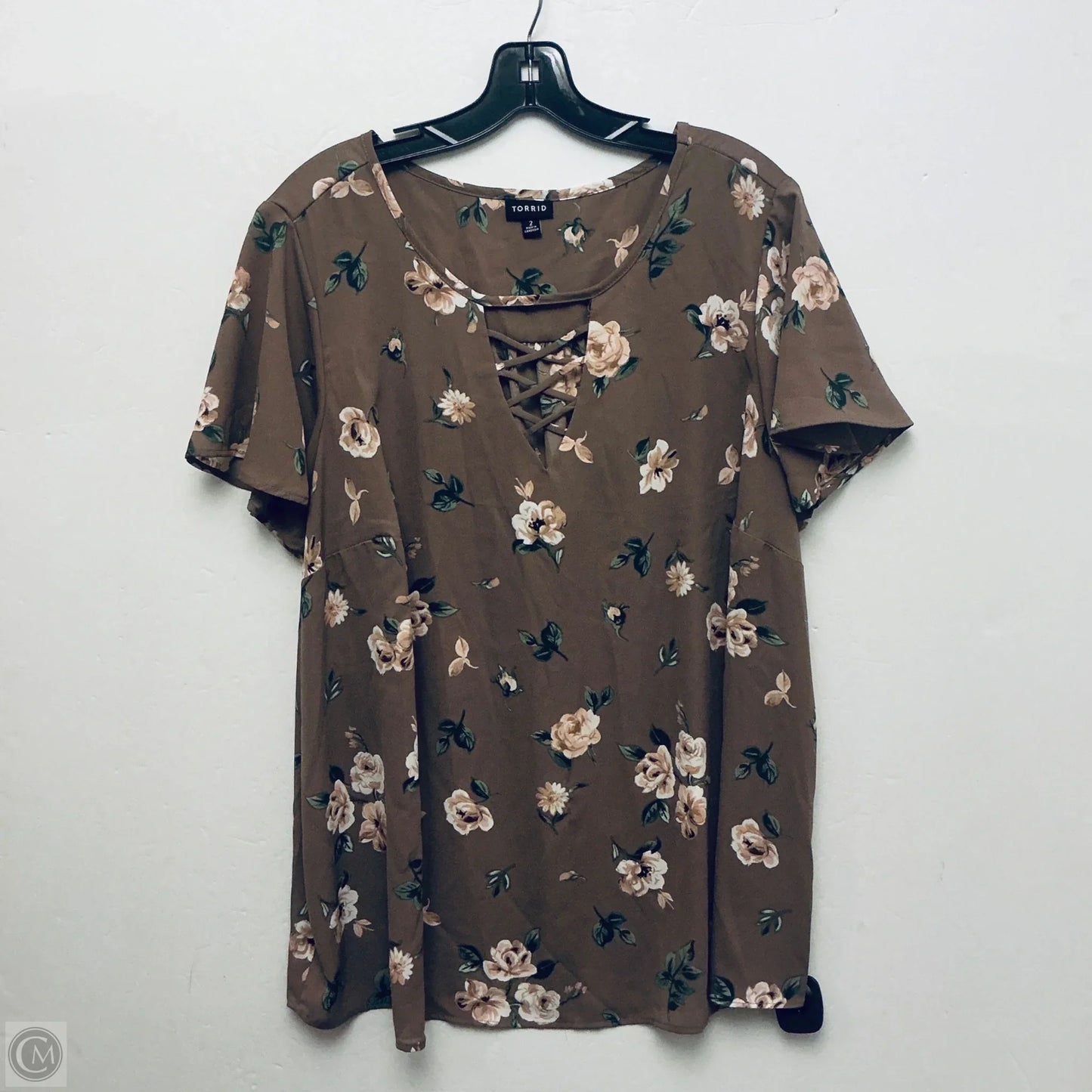 Top Short Sleeve By Torrid In Floral Print, Size: 2x