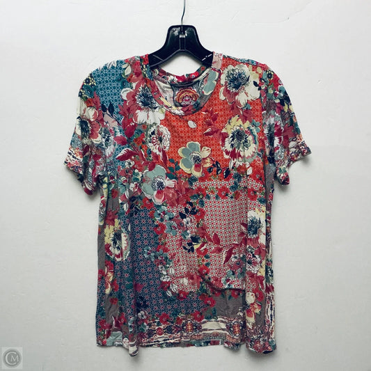 Top Short Sleeve By Johnny Was In Multi-colored, Size: M