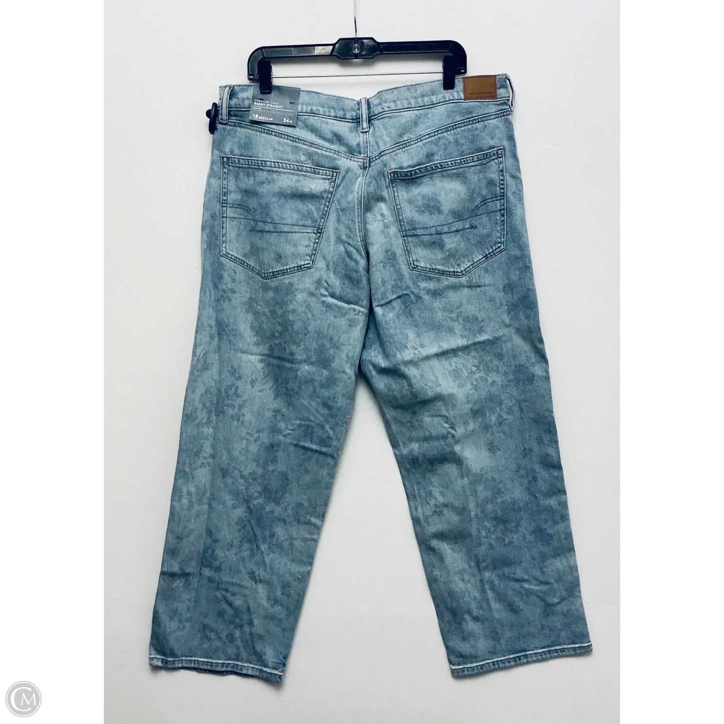 Jeans Straight By American Eagle In Blue, Size: 18