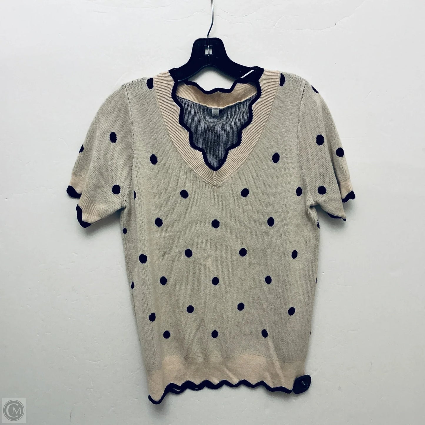 Top Short Sleeve By Cmf In Polkadot Pattern, Size: M
