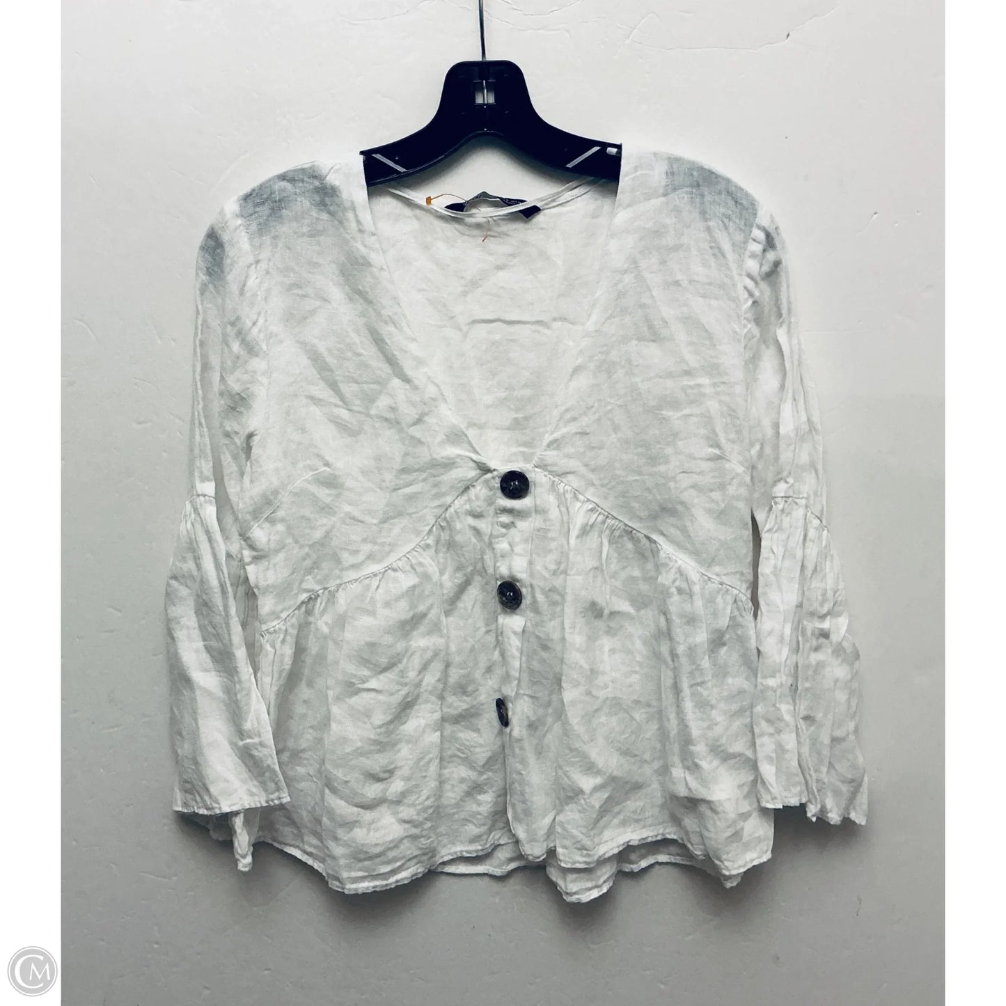 Top Long Sleeve By Zara In White, Size: M