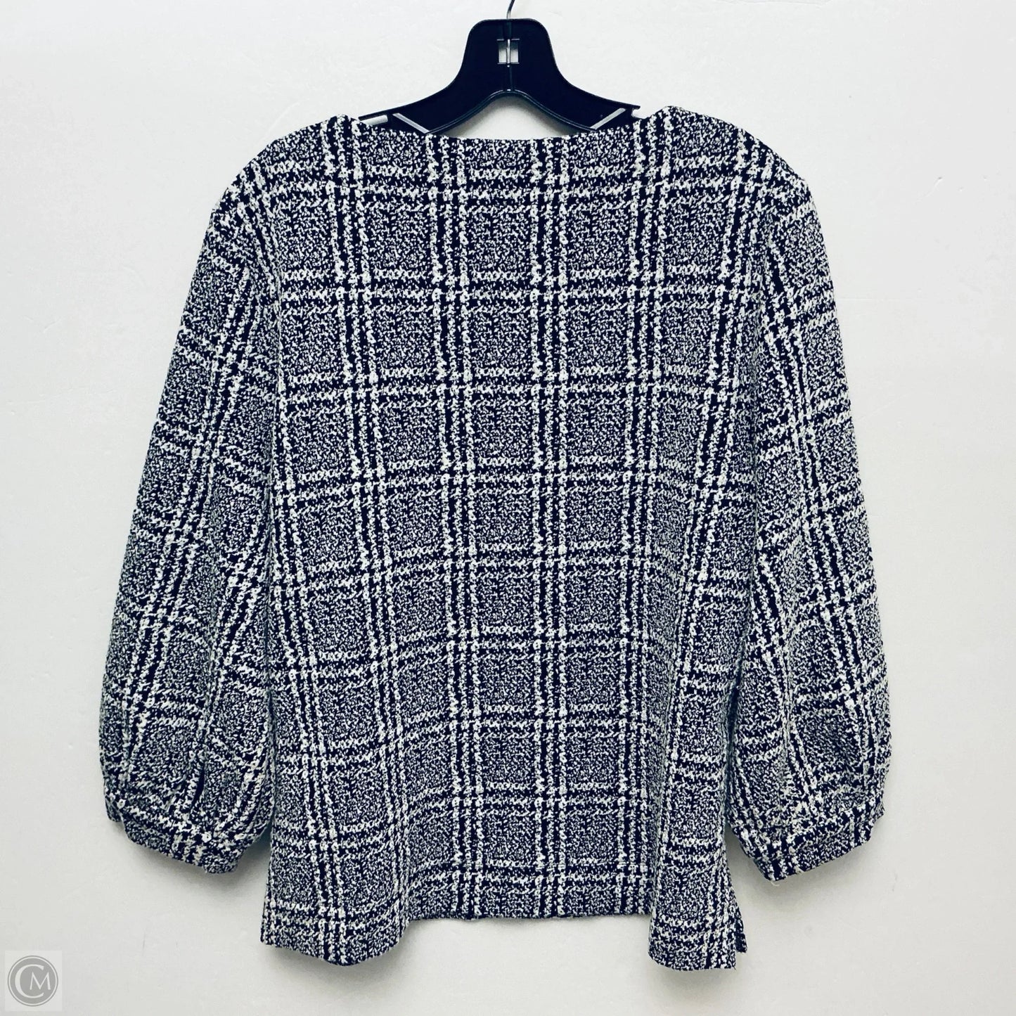 Top Long Sleeve Designer By Karl Lagerfeld In Black & White, Size: L