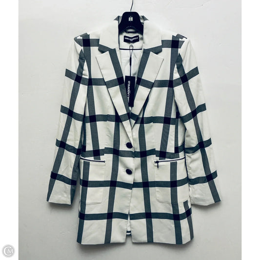 Jacket Designer By Karl Lagerfeld In Checkered Pattern, Size: S