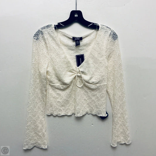 Top Long Sleeve By Just Polly In Cream, Size: L