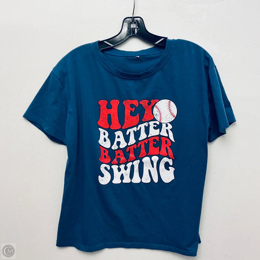 Top Short Sleeve Basic By Clothes Mentor In Blue, Size: L