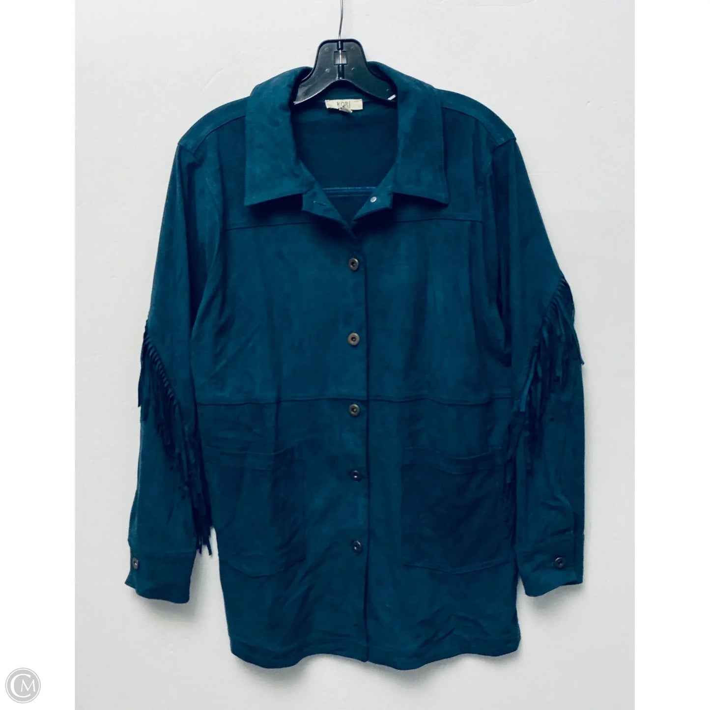 Jacket Shirt By Kori America In Blue, Size: M