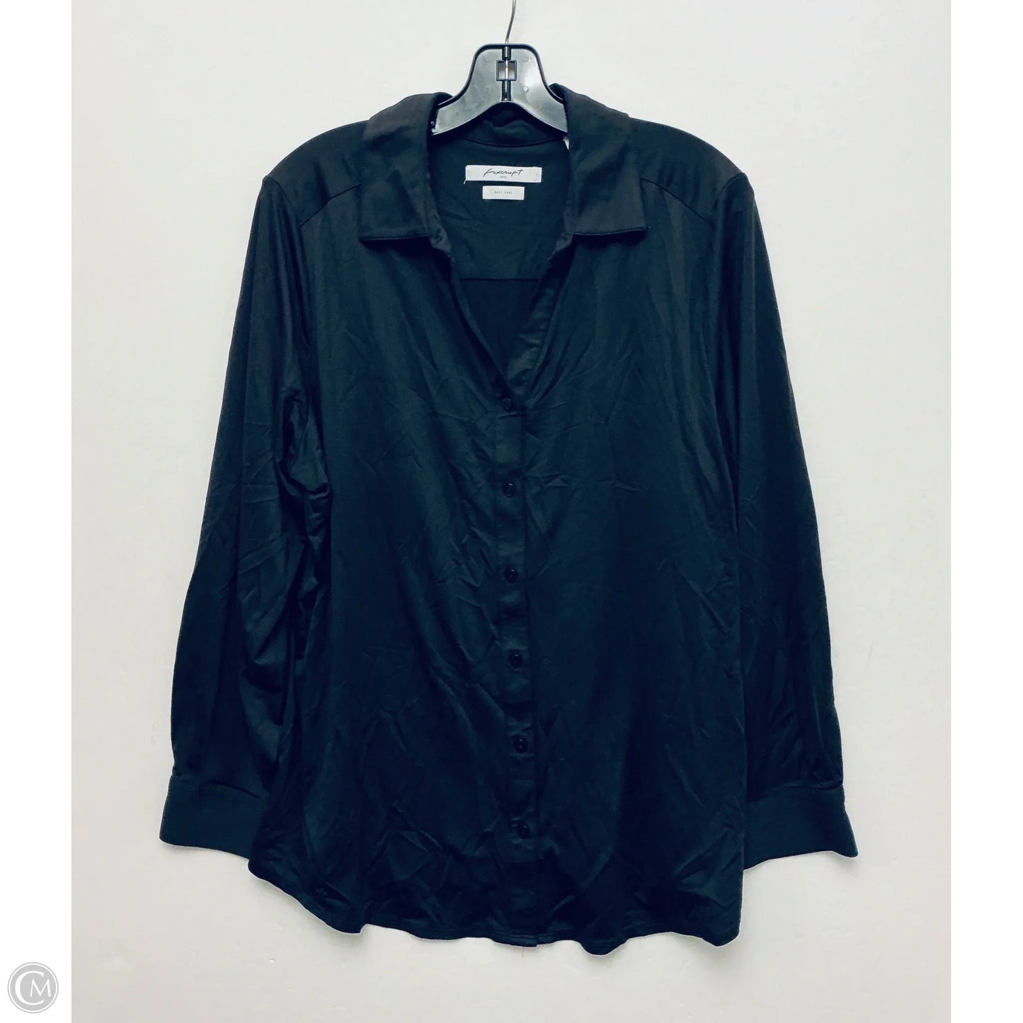 Top Long Sleeve By Foxcroft In Grey, Size: 1x