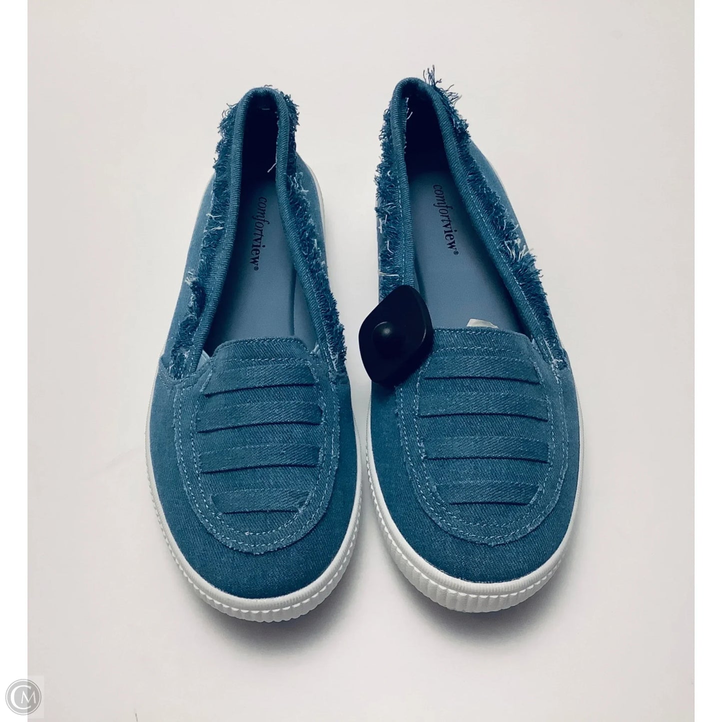 Shoes Flats By Comfortview In Blue Denim, Size: 10