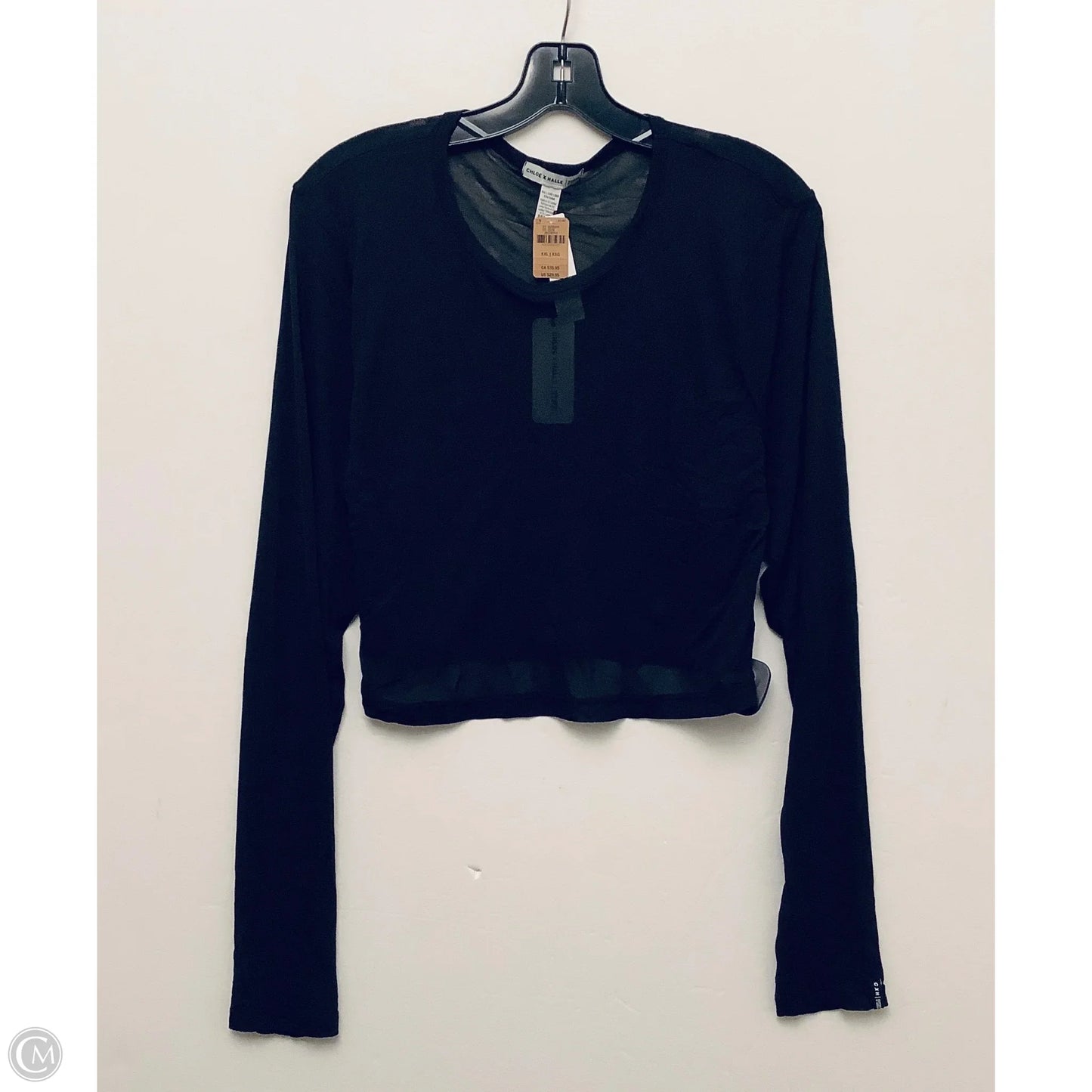 Top Long Sleeve By Pink In Black, Size: Xxl