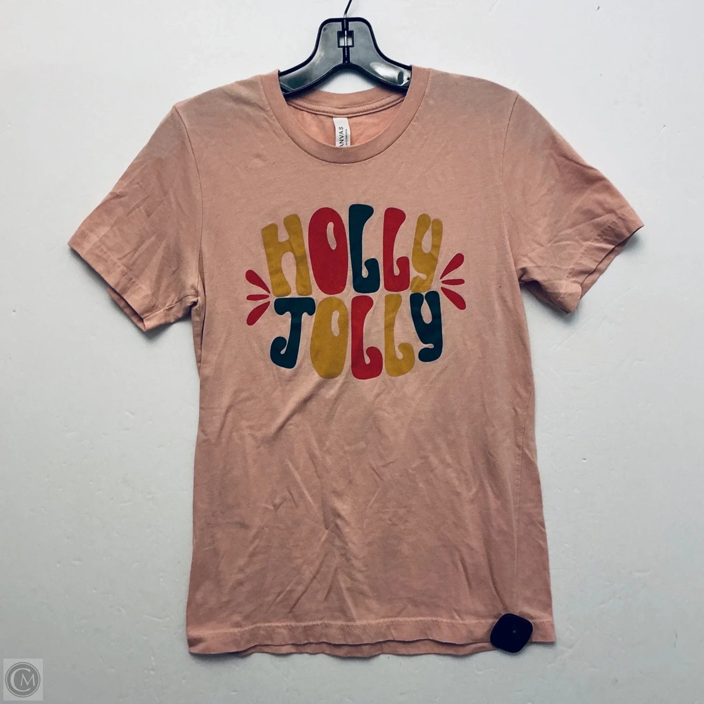 Top Short Sleeve Basic By Canvas In Peach, Size: S