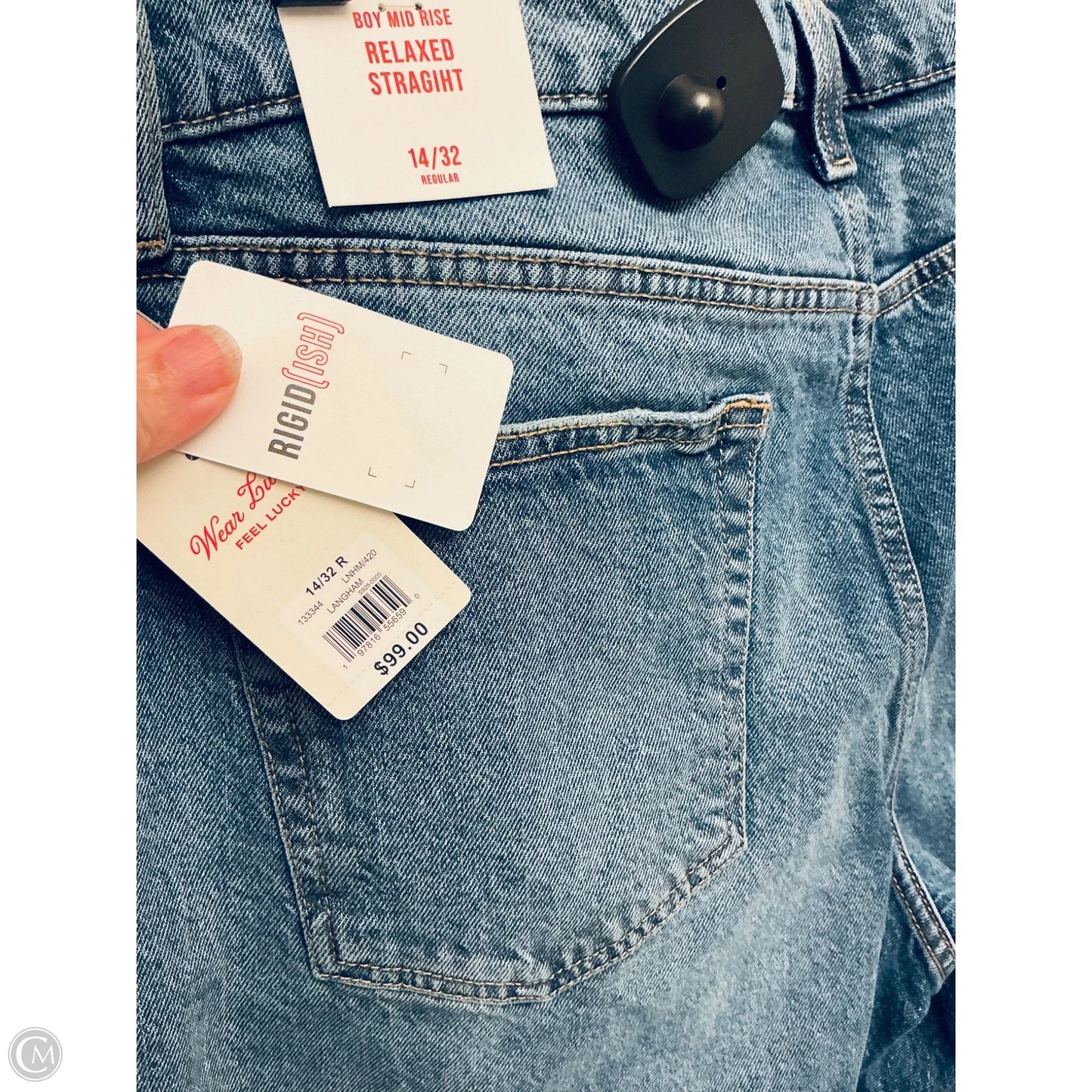 Jeans Boyfriend By Lucky Brand In Blue Denim, Size: 14
