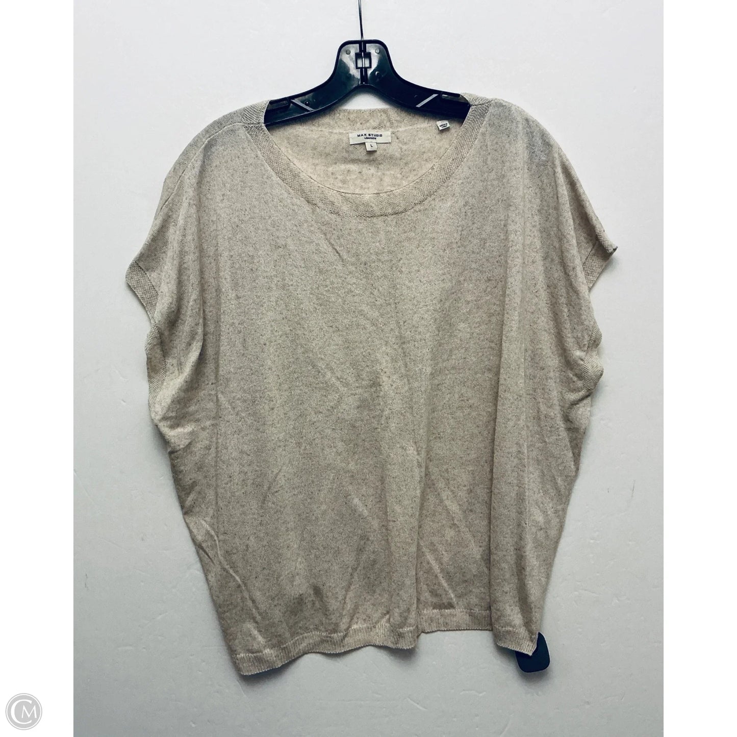 Top Short Sleeve By Max Studio In Beige, Size: L