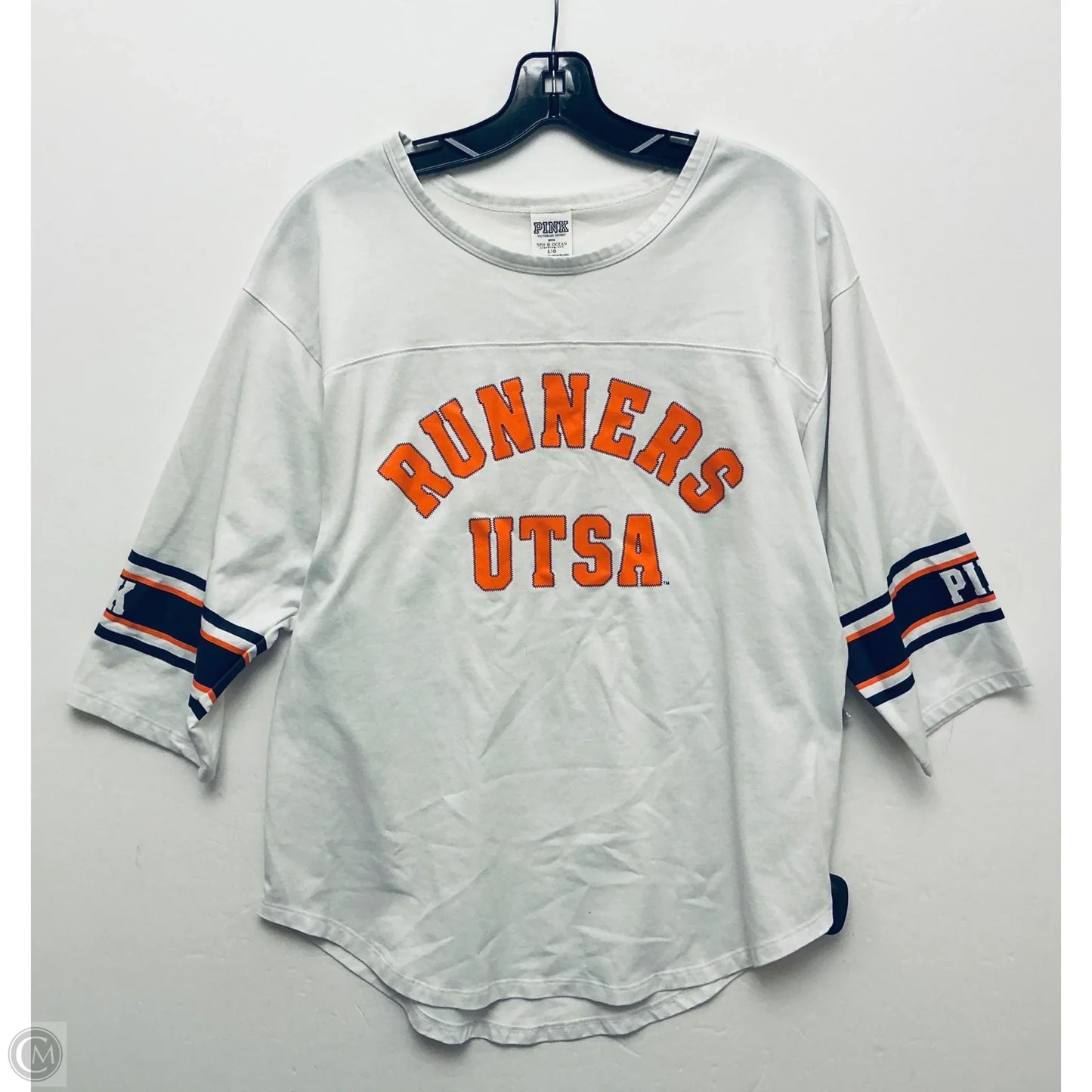 Top Short Sleeve By Pink In White, Size: L