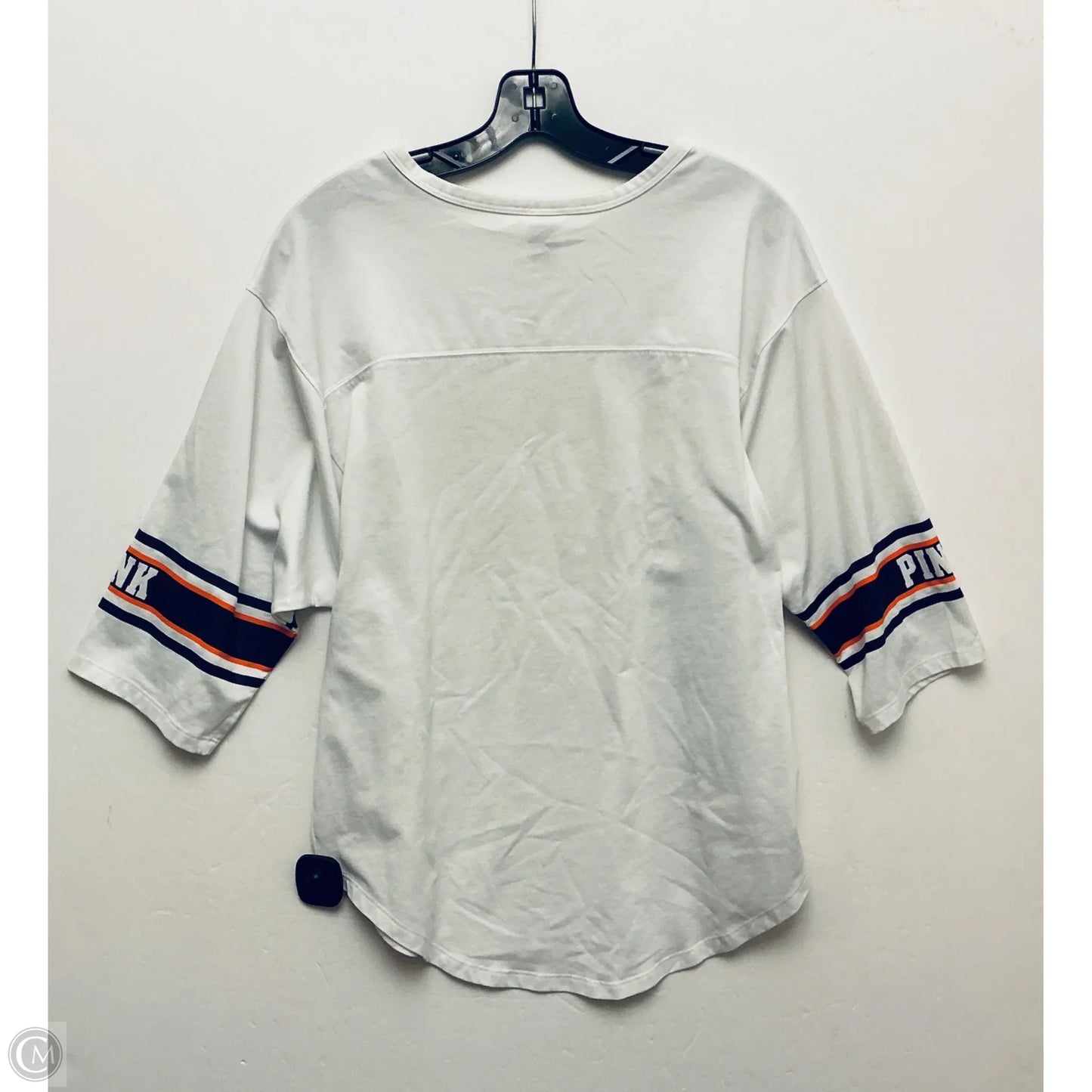 Top Short Sleeve By Pink In White, Size: L