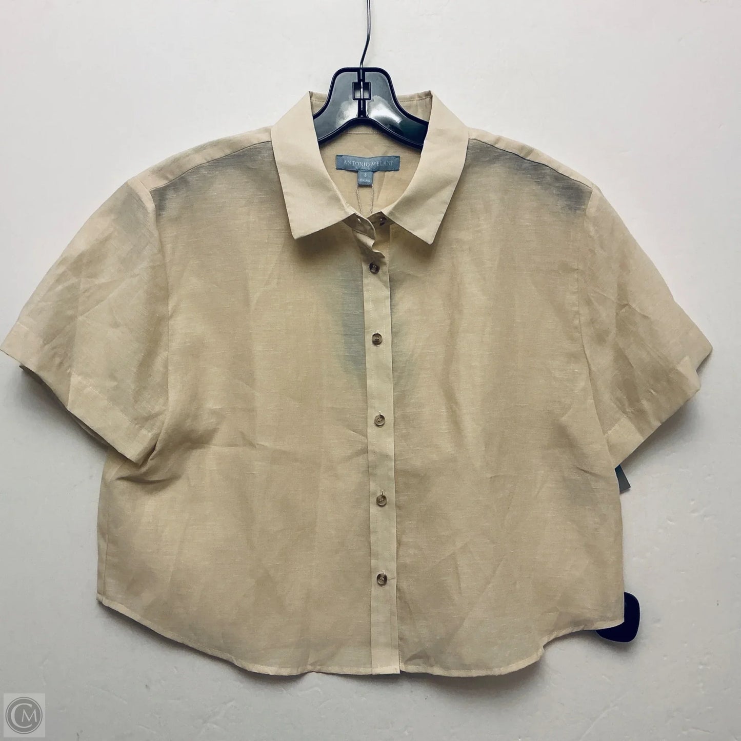 Top Short Sleeve By Antonio Melani In Cream, Size: M