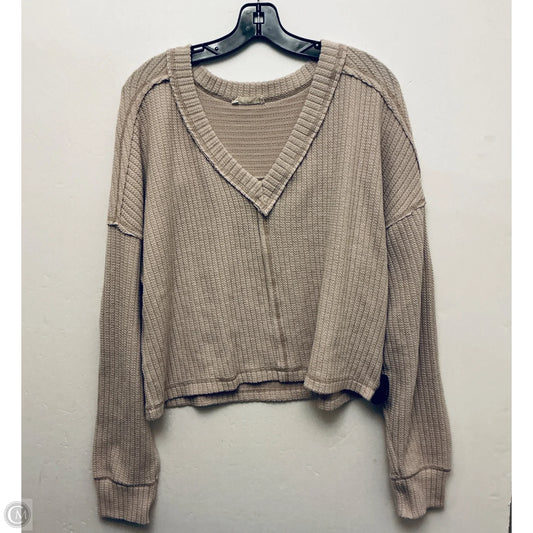 Top Long Sleeve Basic By New In In Beige, Size: M
