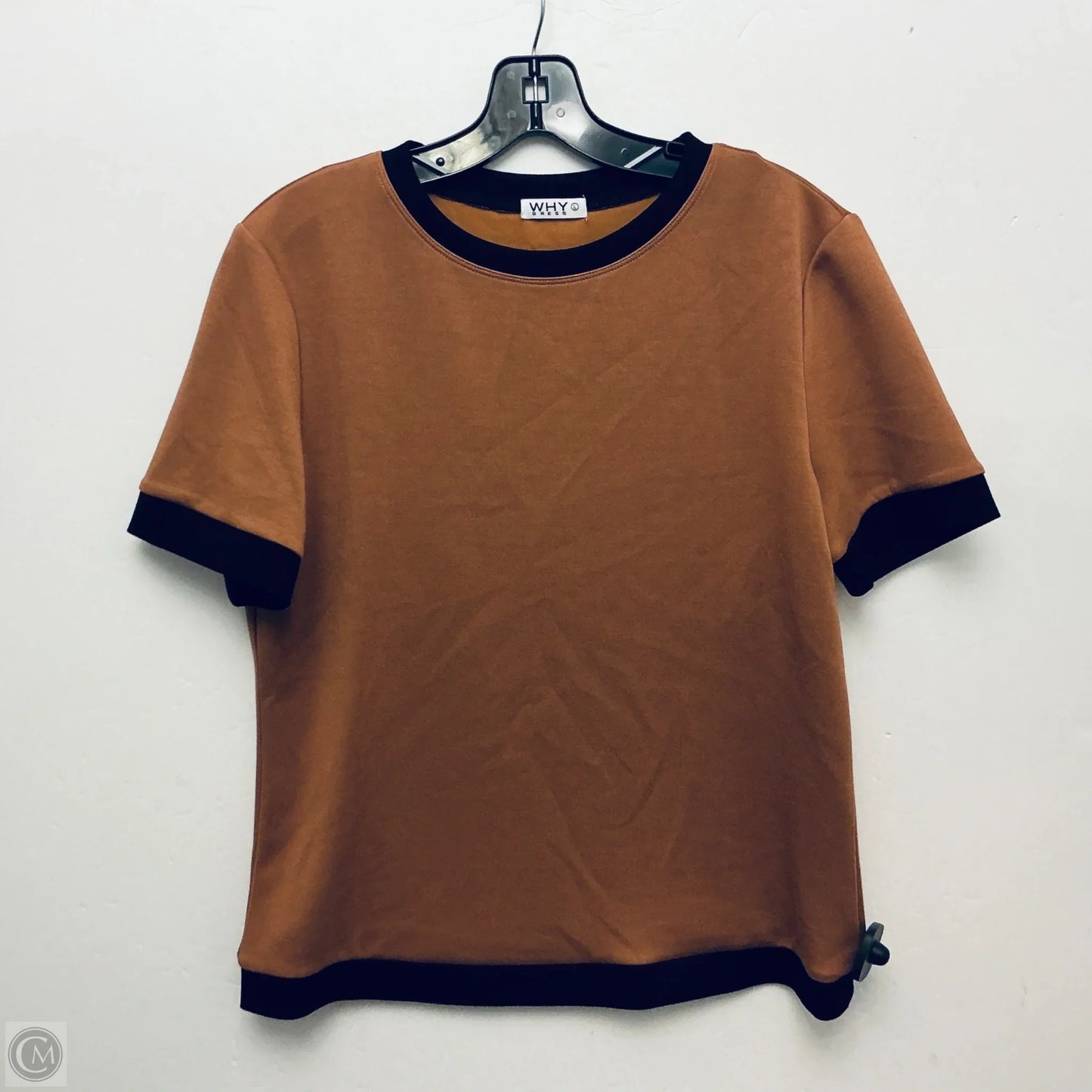 Top Short Sleeve By Why Dress In Brown, Size: L
