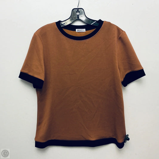 Top Short Sleeve By Why Dress In Brown, Size: L