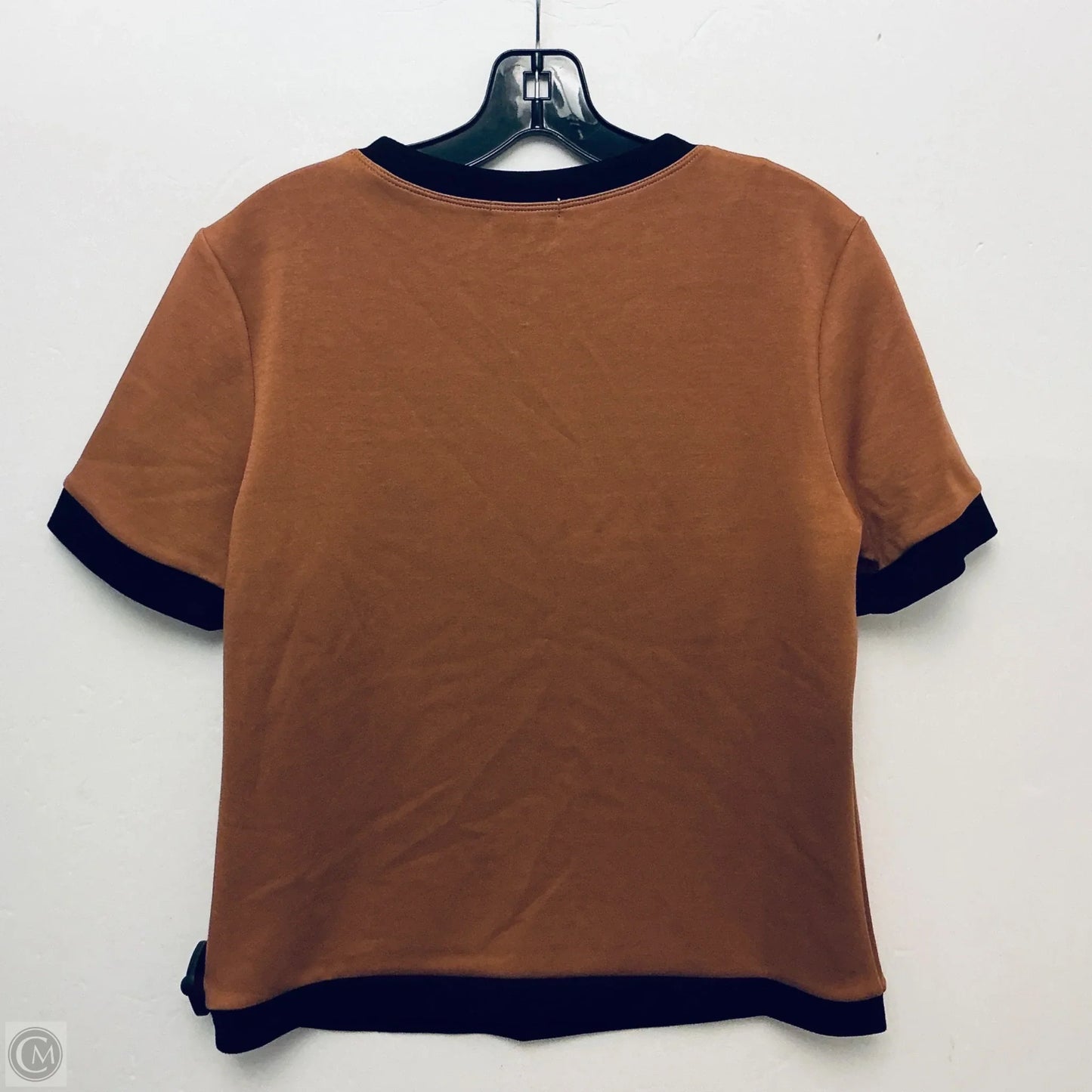 Top Short Sleeve By Why Dress In Brown, Size: L