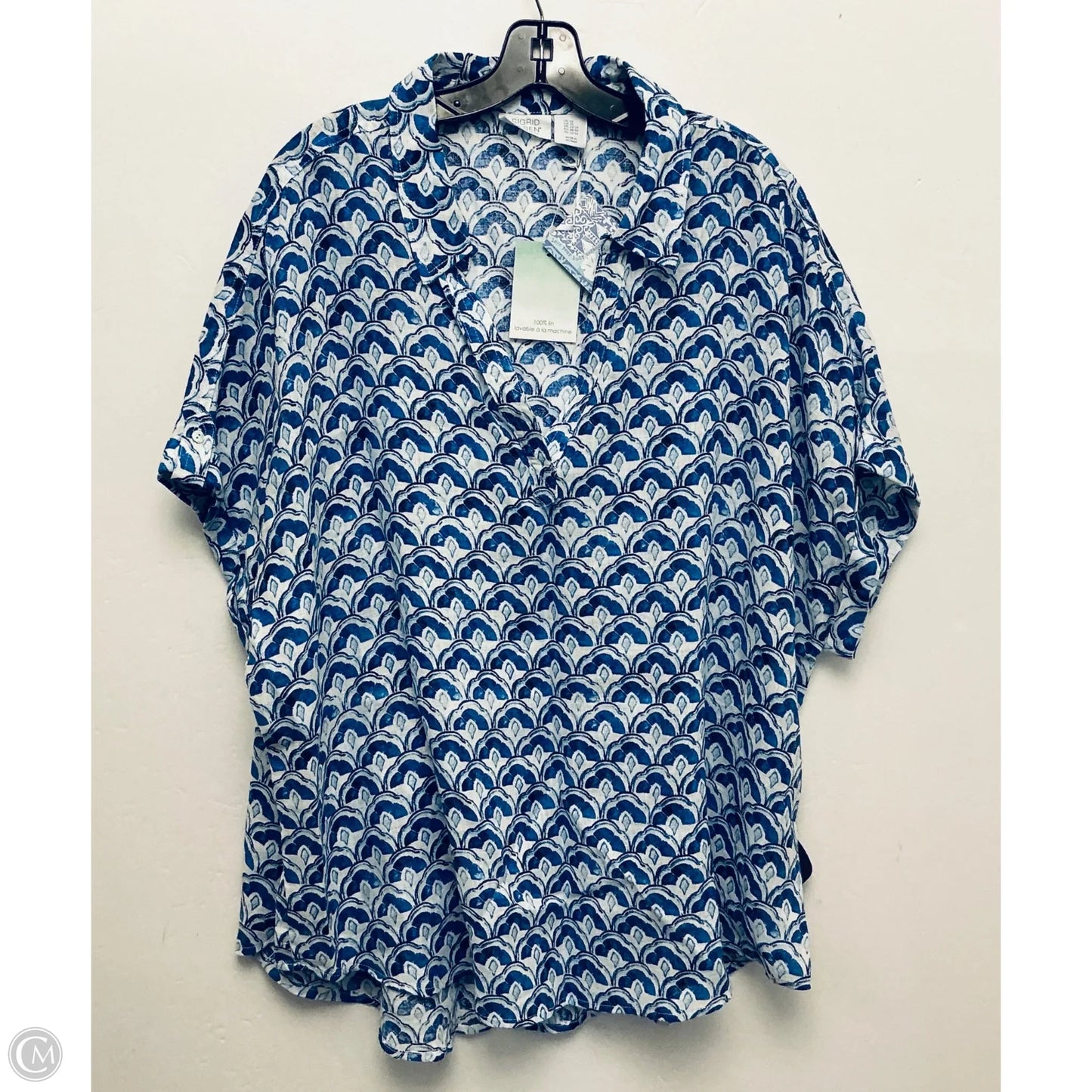 Top Short Sleeve By Sigrid Olsen In Blue, Size: 2x