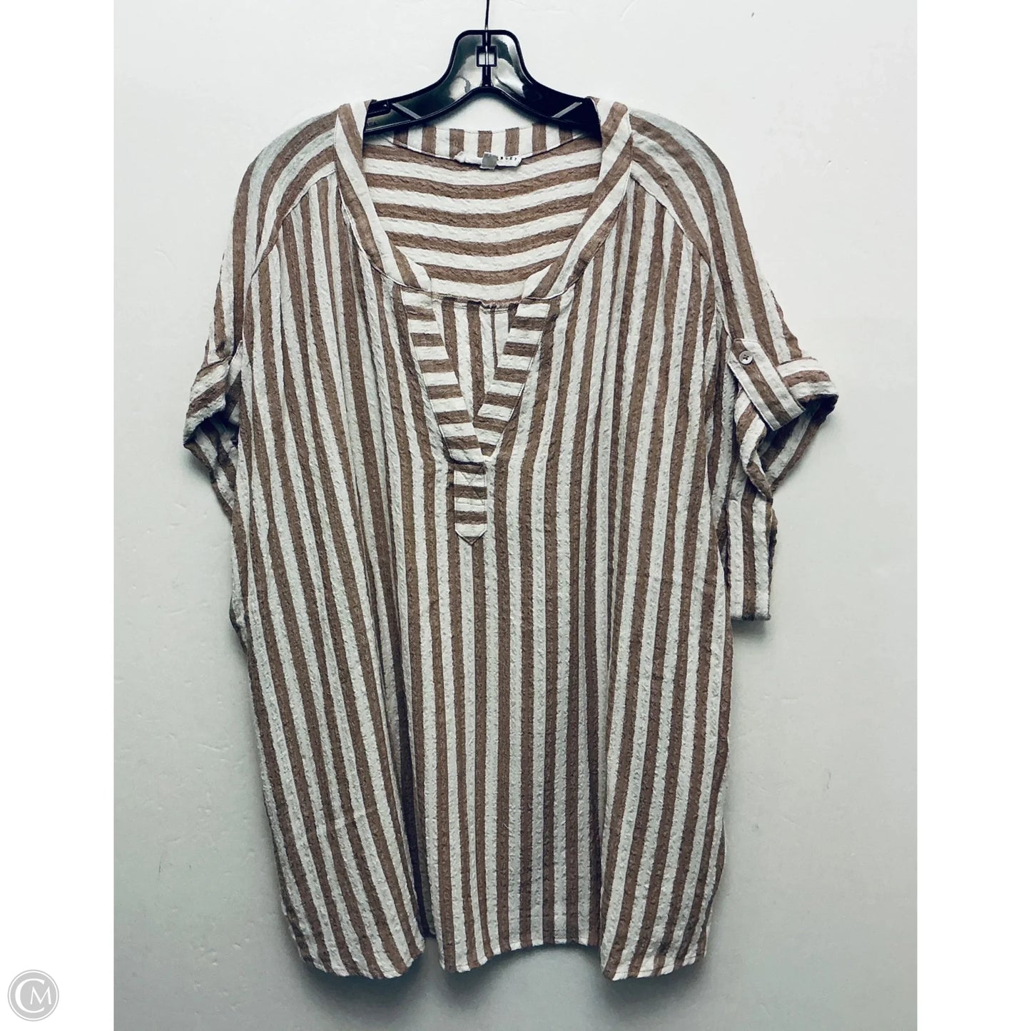 Top Short Sleeve By Jane And Delancey In Striped Pattern, Size: 2x