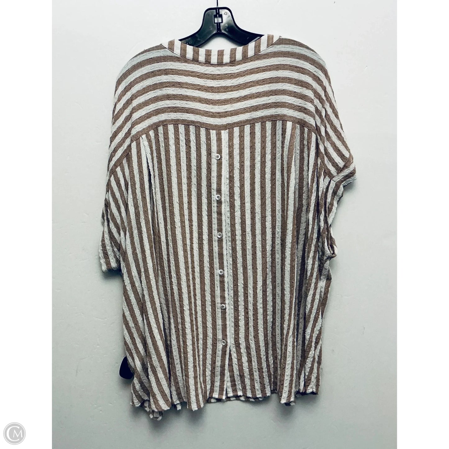 Top Short Sleeve By Jane And Delancey In Striped Pattern, Size: 2x