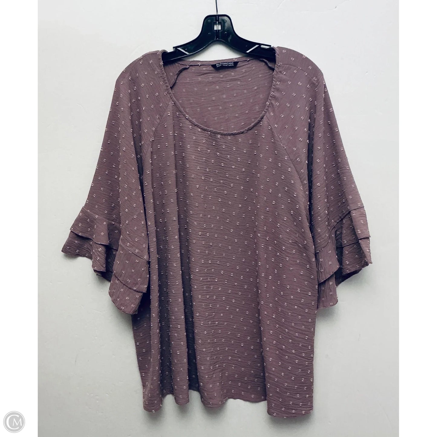 Top Short Sleeve By Bloomchic In Purple, Size: 2x