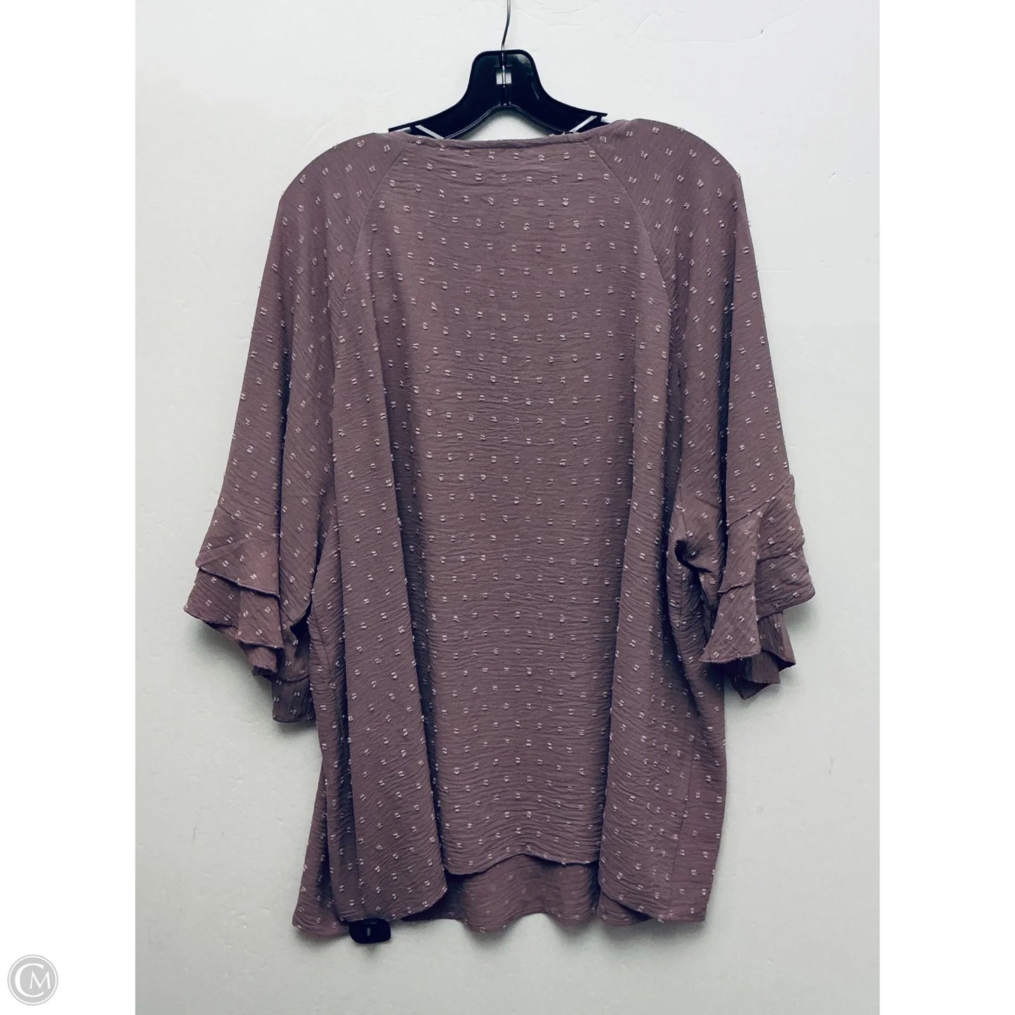 Top Short Sleeve By Bloomchic In Purple, Size: 2x