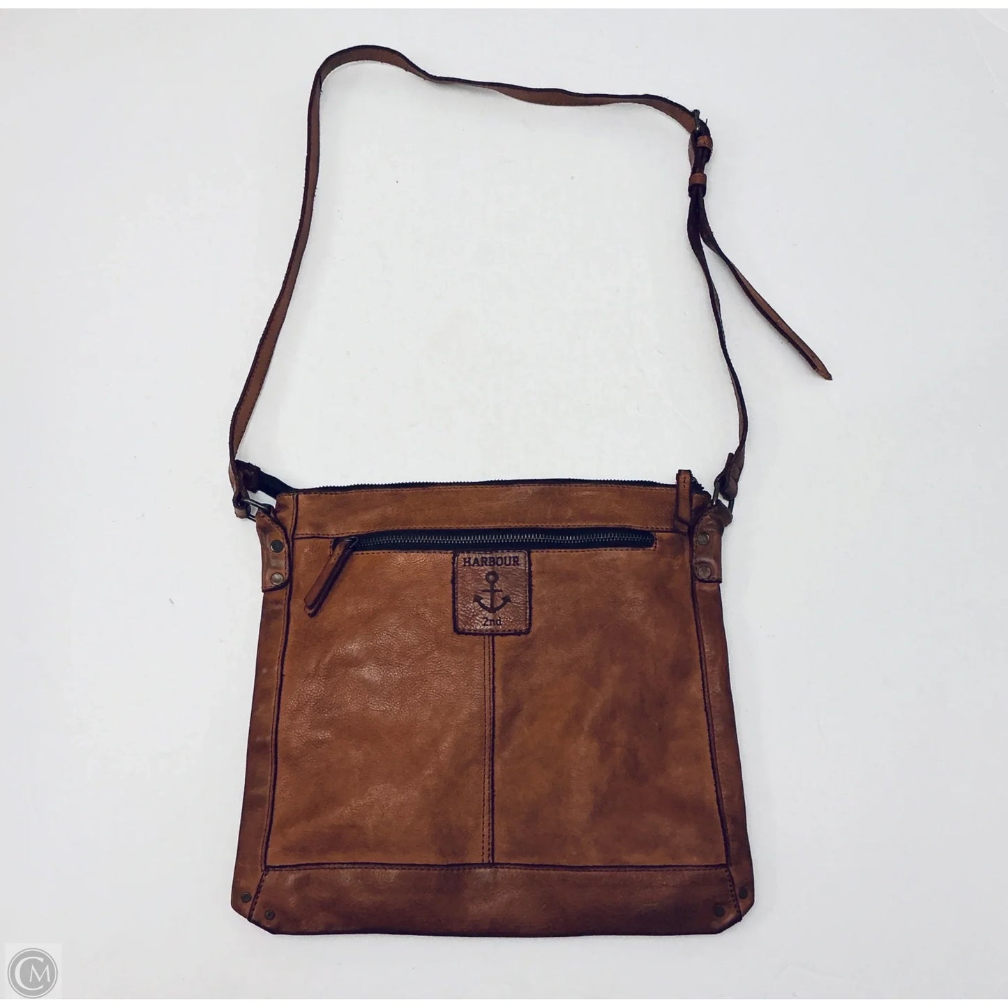 Crossbody Leather By Harbor Bay, Size: Medium