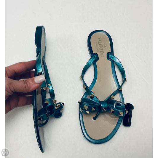 Sandals Luxury Designer By Valentino-garavani In Blue, Size: 8